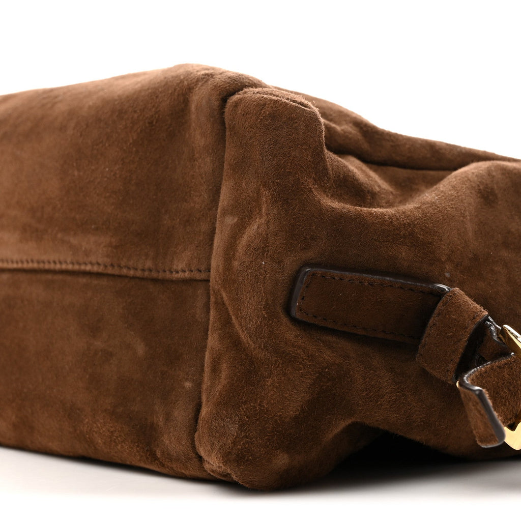 Suede Large Explore Shoulder Bag Cocoa Brown