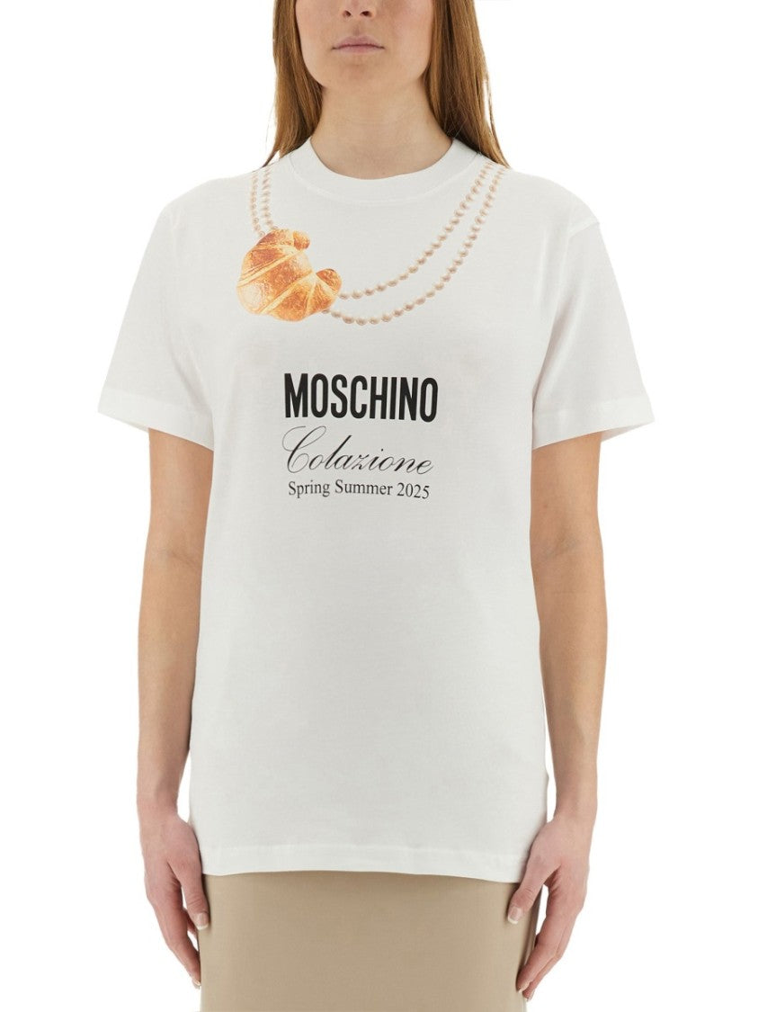 T-Shirt mit „Breakfast“-Logo-Print