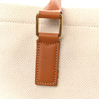 Canvas Calfskin Horizontal Cabas Natural Tan