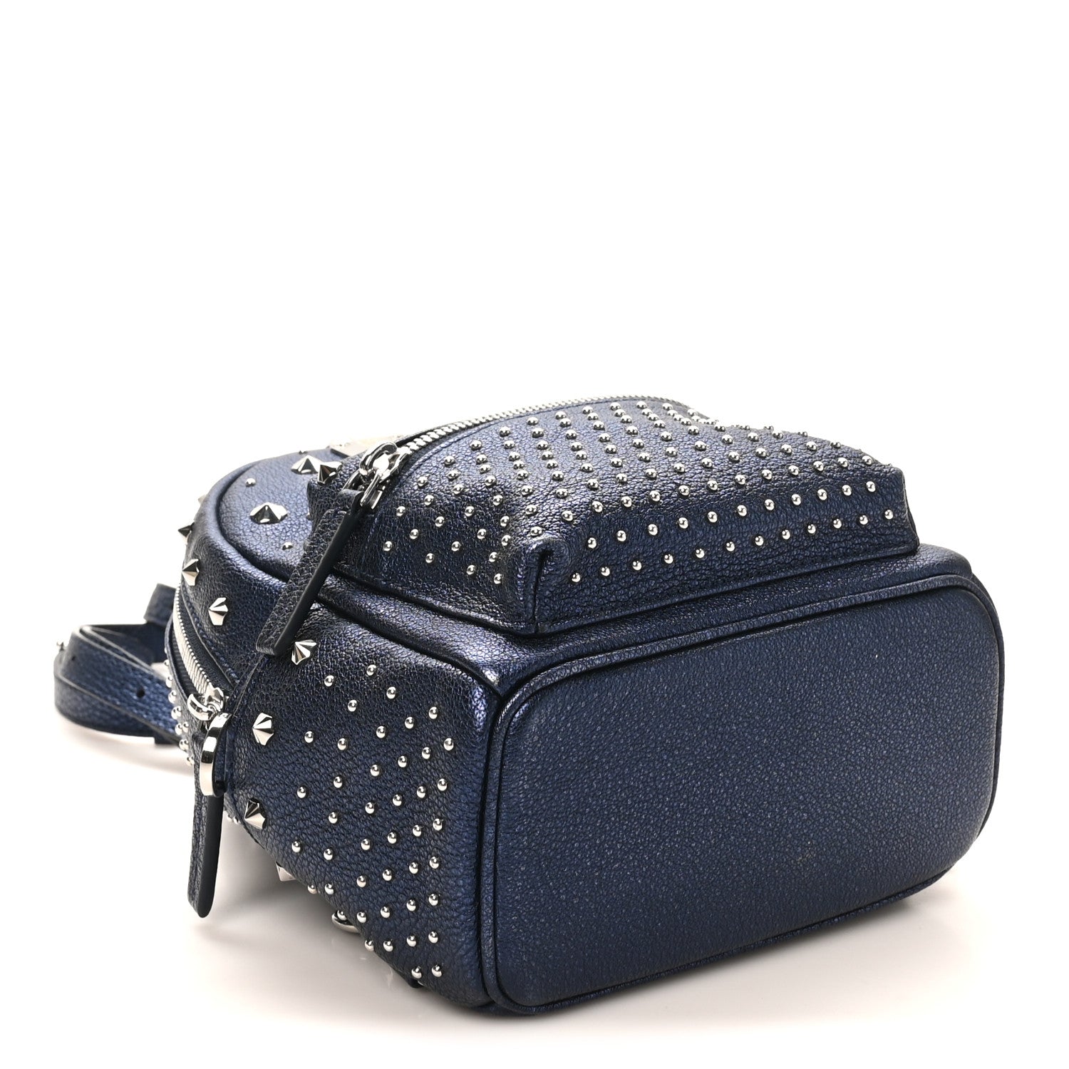 Metallic Calfskin Stud X-Mini Stark Bebe Boo Backpack Blue