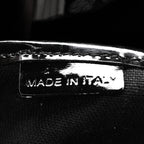 Patent Check Embossed Small Bilmore Tote Black