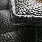 Grain De Poudre Textured Mixed Matelasse Triquilt Small Monogram Satchel Black