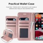 Entronix Case Compatible with Galaxy S25 Ultra - Foldable Leather Wallet, Card Holder & Lanyard