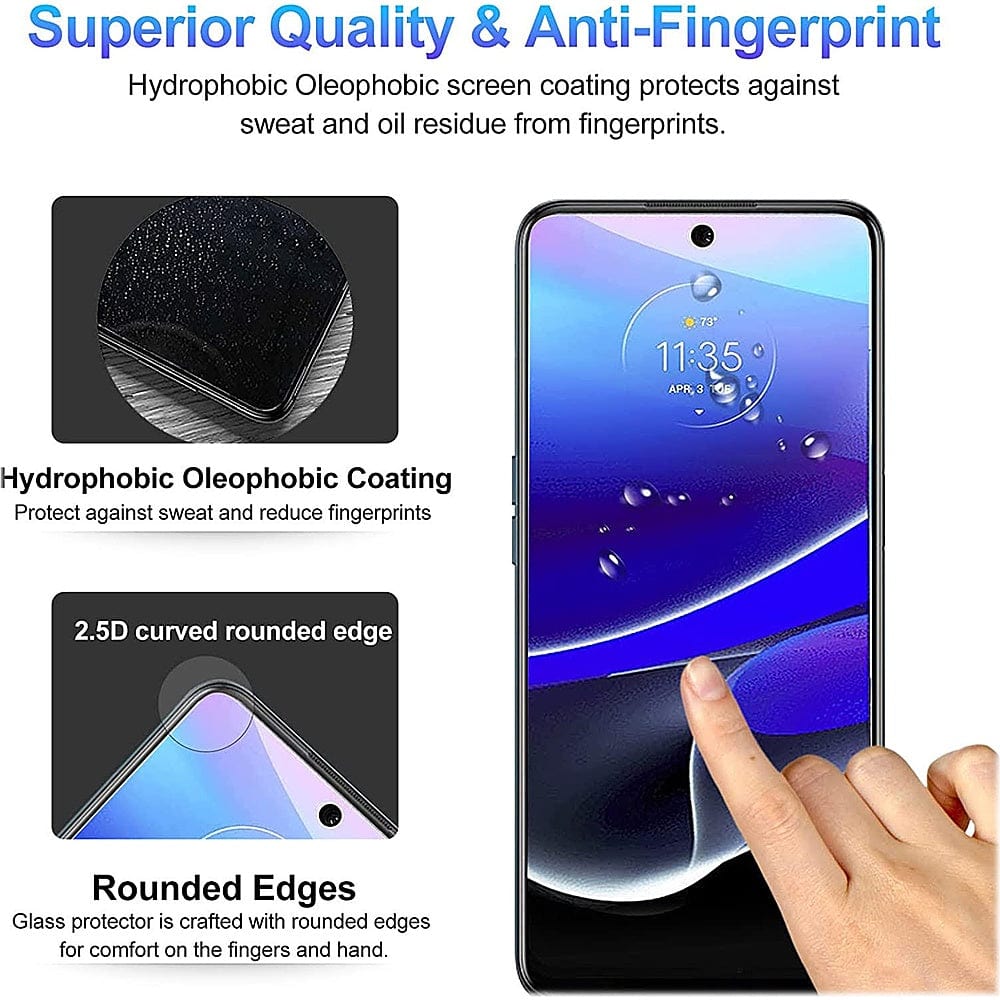 SAHARA - ZeroDamage Ultra-Strong+ Tempered Glass Screen Protector (2-Pack) - Motorola Moto G Stylus 5G