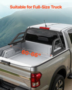 Truck Bed Roll Bar, Universal Pickup Sport Adjustable Bar Chase Rack Compatible with Full-Size Truck, Carbon Steel Construction with Extension Light Bracket, No Light, Rack Included