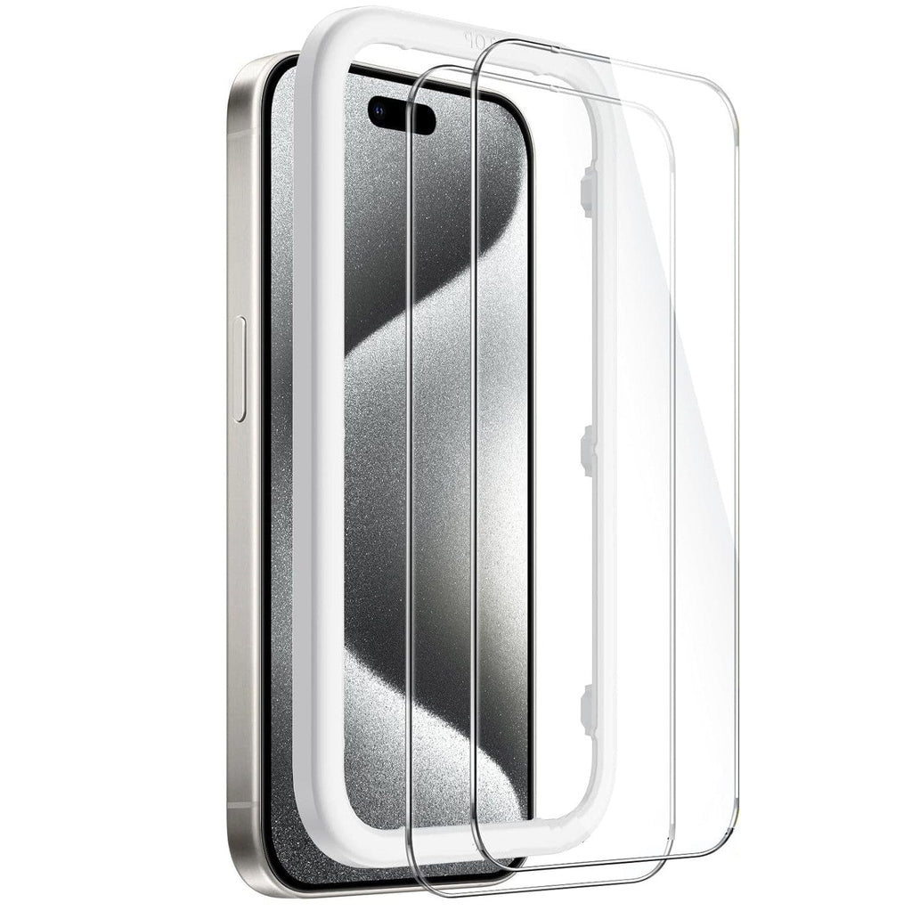 SAHARA - ZeroDamage Ultra-Strong Tempered Glass Screen Protector (2-Pack) - iPhone 15 Pro Max