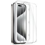 SAHARA - ZeroDamage Ultra-Strong Tempered Glass Screen Protector (2-Pack) - iPhone 15 Pro Max