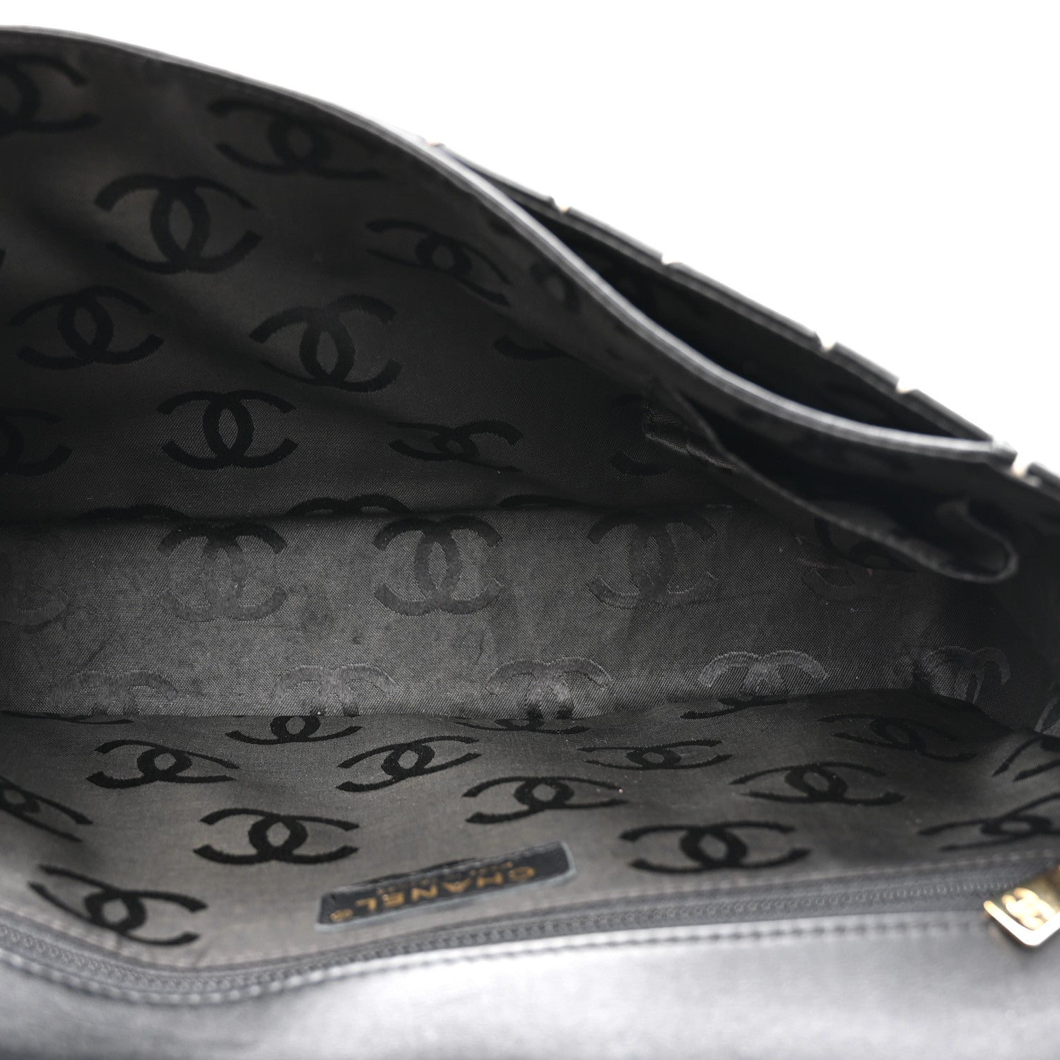 Calfskin Quilted Wild Stitch Large Top Handle Flap Black