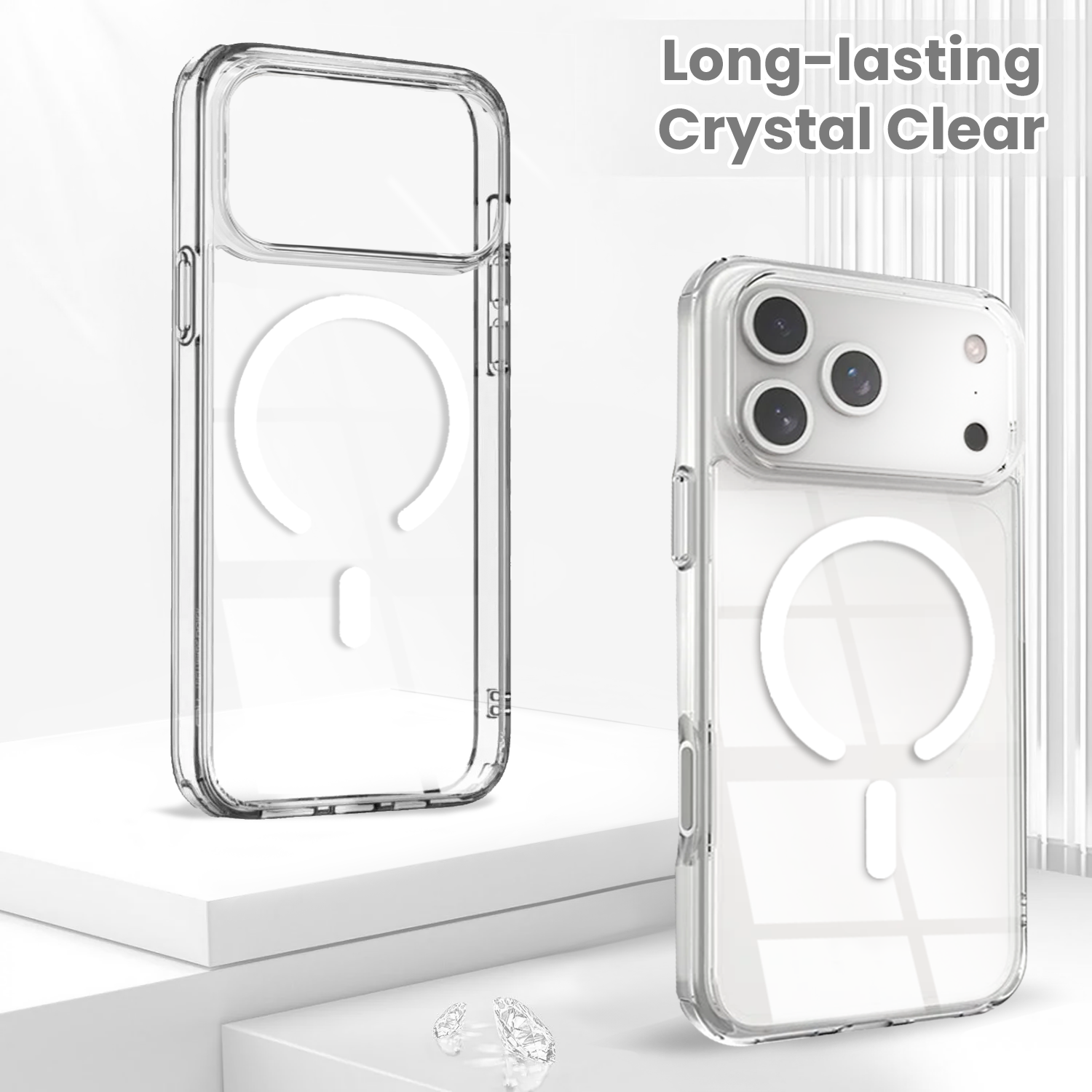 Entronix Bundle Compatible with iPhone 17 Pro Max - [Magnetic] Clear Case, 2 Clear Screen Protectors & 2 Camera Lens Protectors