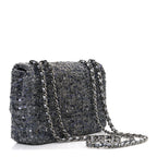 Sequin Quilted Small Single Flap Grey Dark Grey