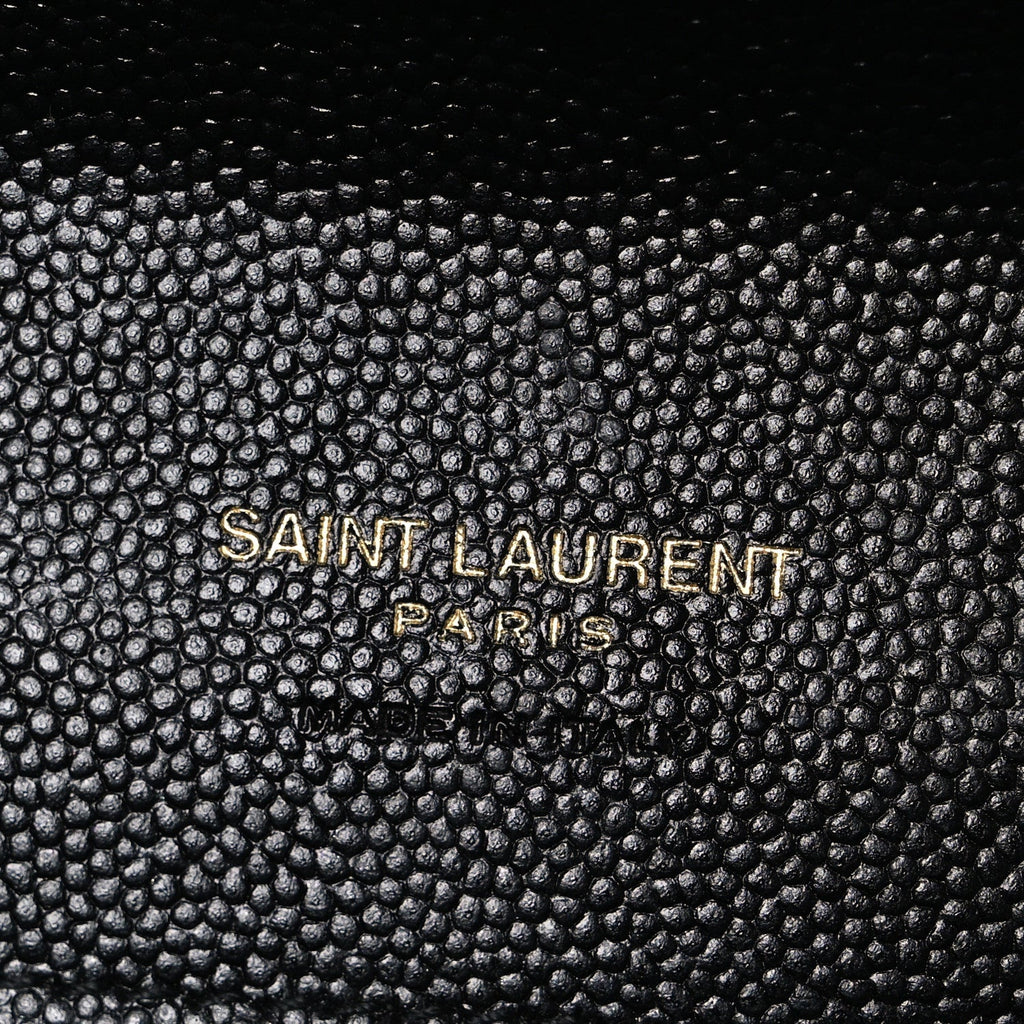 Grain De Poudre Textured Mixed Matelasse Triquilt Monogram Clutch Black