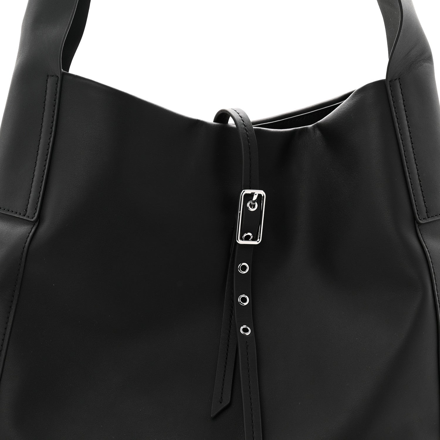 Calfskin Go Large Shoulder Bag Black