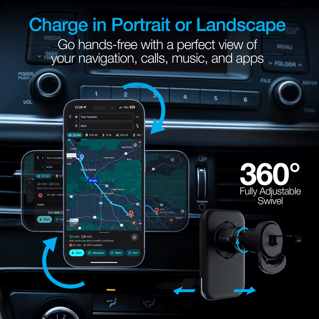 MagLock CAR 15W Magnetic Wireless Fast Charging Vent Mount with Qi2