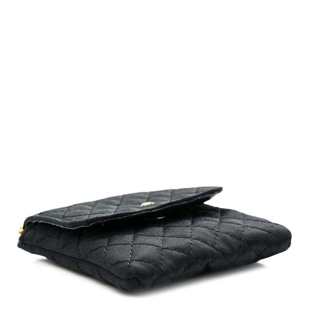 Jersey Quilted Micro Flap Bag Black