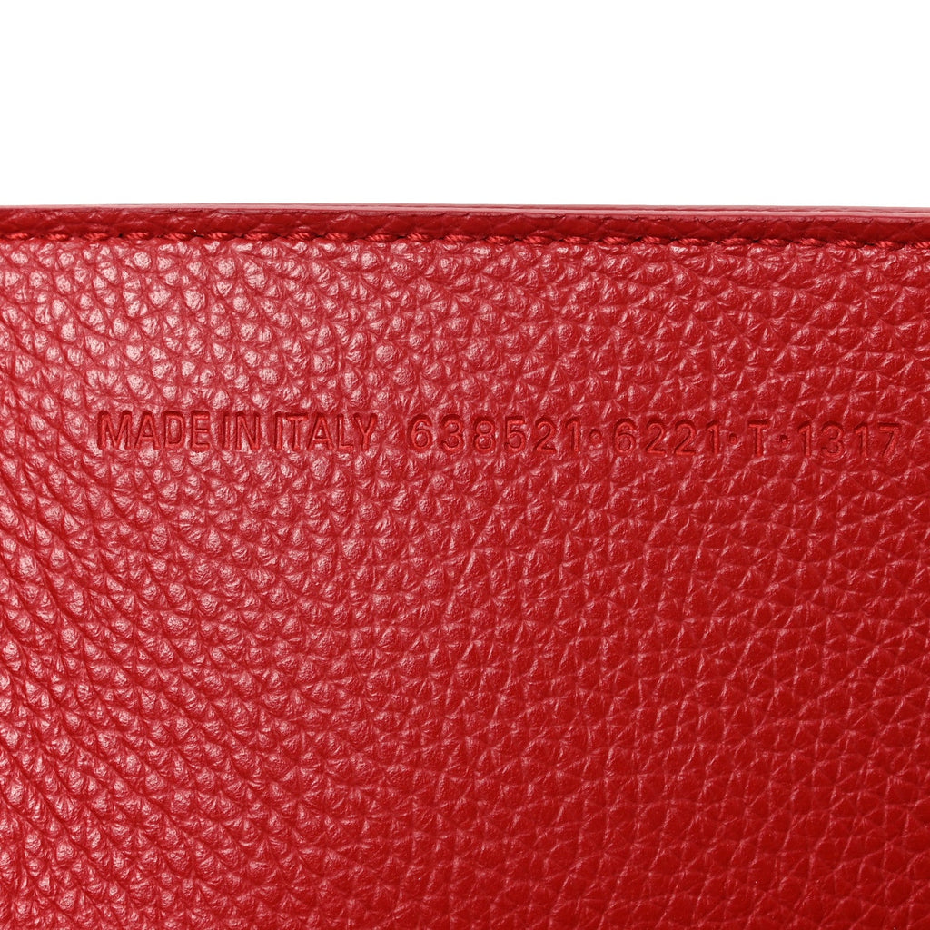Grained Calfskin Neo Classic Gold Hardware S City Medium Red