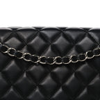 Lambskin Quilted Maxi Single Flap Black