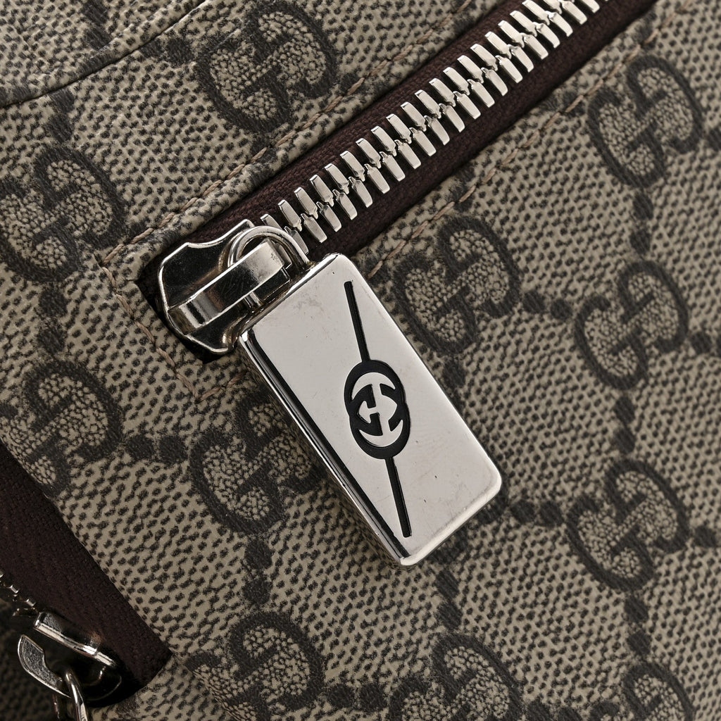 Soft GG Supreme Monogram Textured Dollar Calfskin Web Ophidia Pouch Pocket Belt Bag 85/34 Beige Ebony New Acero Black