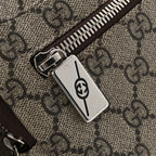 Soft GG Supreme Monogram Textured Dollar Calfskin Web Ophidia Pouch Pocket Belt Bag 85/34 Beige Ebony New Acero Black