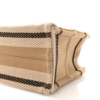 Canvas Calfskin Small Cabas Thais Beige Black White