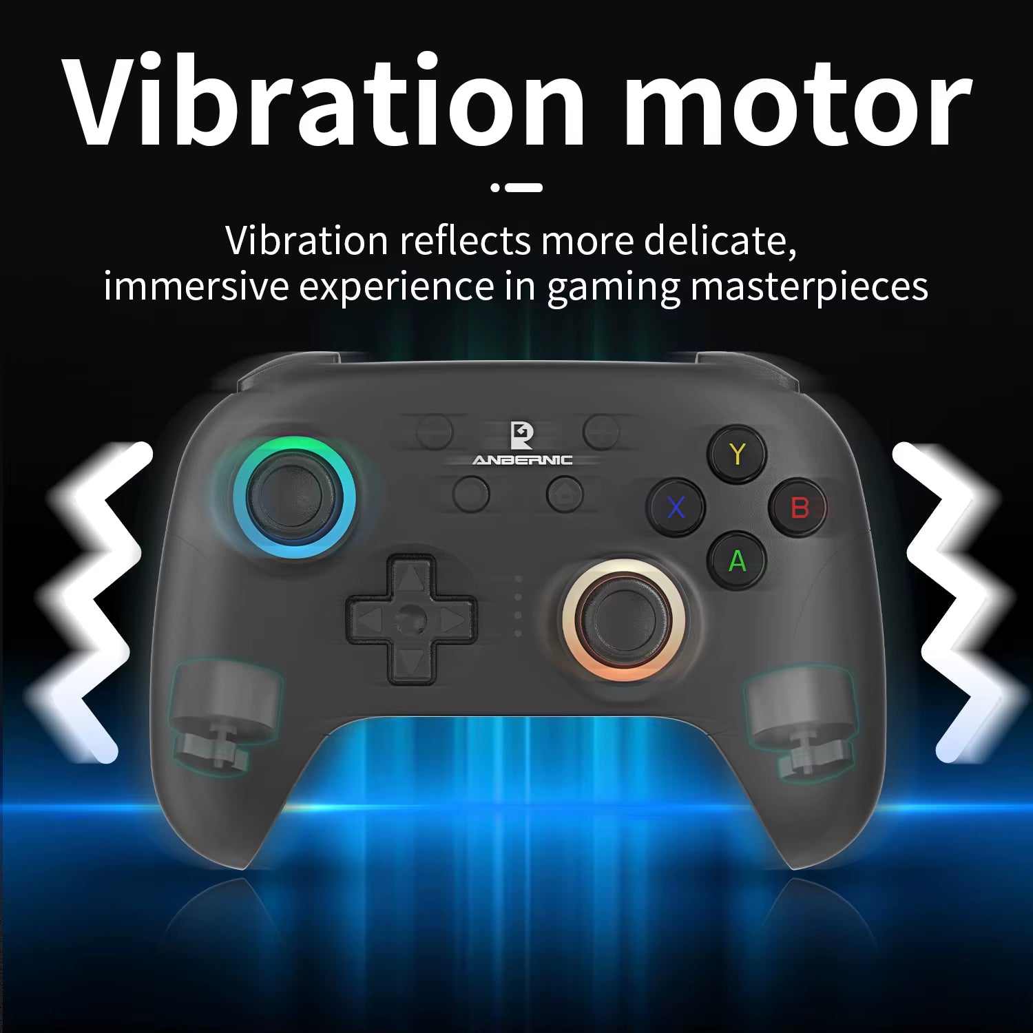 RG P01 Wireless Gaming Controller with Trigger Joystick, Macro Key, and RGB Breathing Light for Switch, PC, Android, and iOS