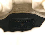 Caviar Quilted Coco First Bucket Clutch With Chain White