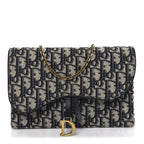 Oblique Saddle Chain Pouch Blue