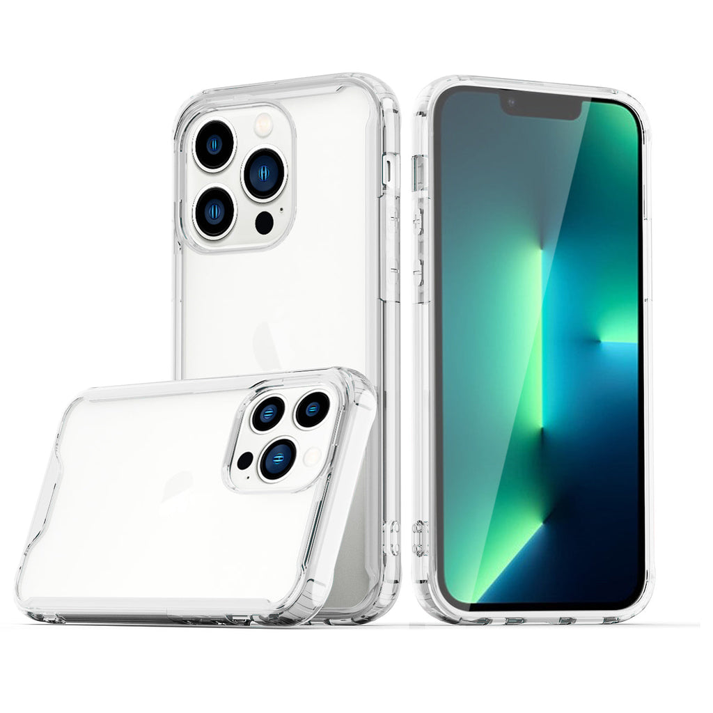 Reiko High Quality 2X Clean Pc And Tpu Bumper Case In Clear For Apple Iphone 13 Pro Max