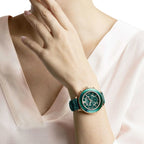 Swarovski Octea Lux Chrono Ladies Green Rose Gold Watch
