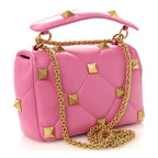 Nappa Medium Roman Stud Shoulder Bag Feminine Pink