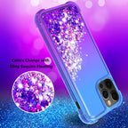Shiny Flowing Glitter Liquid Bumper Case For Apple Iphone 12 Pro Max In Blue
