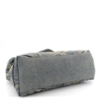 Denim Quilted Small Loulou Puffer Monogram Chain Satchel Blue Cinnamon