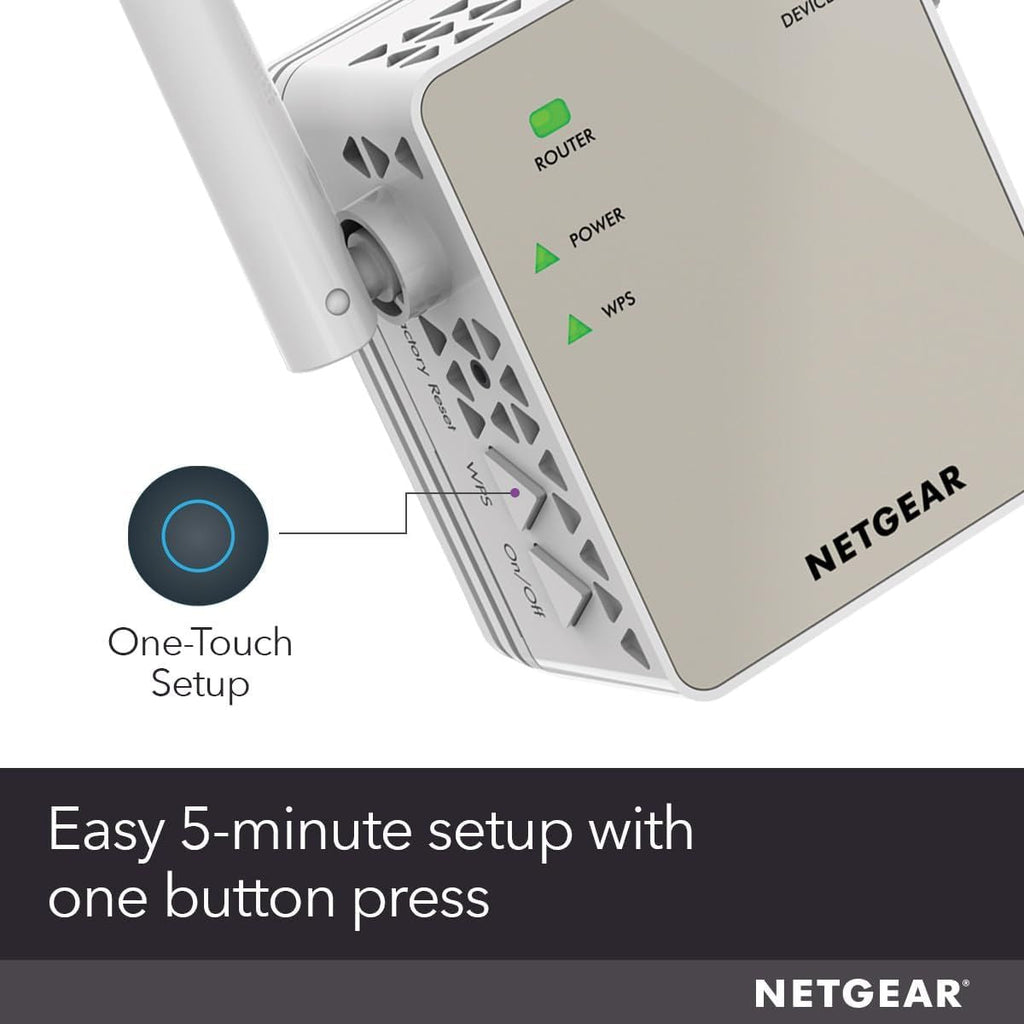 WiFi Range Extender (EX6120) - Add up to 1,500 sq. ft., 25 Devices - AC1200 Dual Band Wireless Signal Booster & Repeater (Up to 1.2 Gbps Speed), Compact Wall Plug Design – Free Expert Help