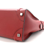 Drummed Calfskin Micro Luggage Merlot