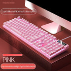 104 Keys Gaming Keyboard Wired Keyboard Color Matching Backlit Mechanical Feel Computer E-sports Peripherals for Desktop Laptop _ Light12