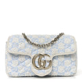 Sponge Boucle Matelasse Mini GG Marmont Shoulder Bag White Light Blue Grey