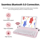 ACTTO B305 Wireless Typewriter Keyboard, Retro Bluetooth Aesthetic Keyboard with Integrated Stand for Multi-Device