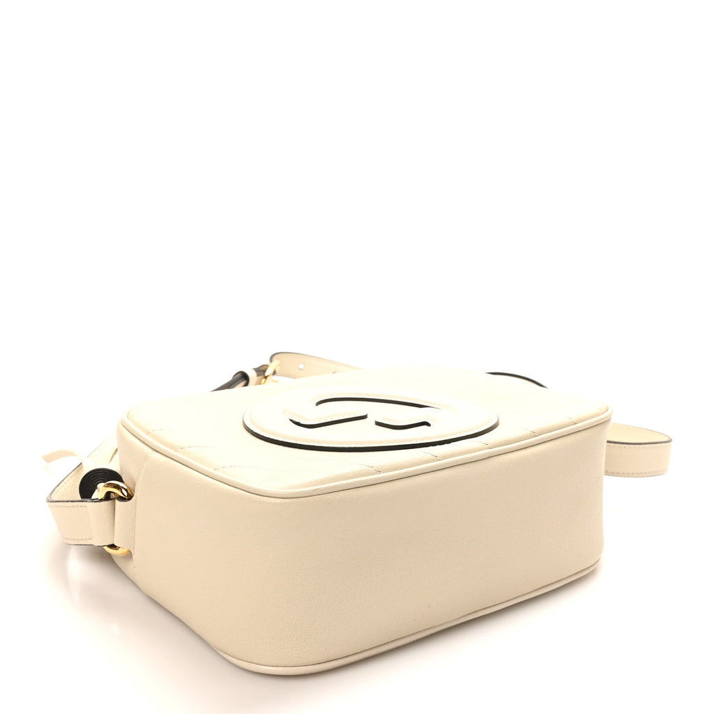 Sakai Be Green Calfskin Diagonal Stitched Small Blondie Shoulder Bag Mystic White