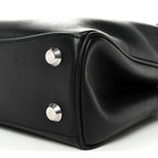 Natural Smooth Calfskin Mini Rodeo Top Handle Handbag Black