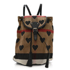 Overdyed Canvas Mega Check Heart Print Medium Chiltern Backpack Black