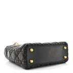 Crinkled Patent Cannage Small Lucky Badges My Lady Dior Black