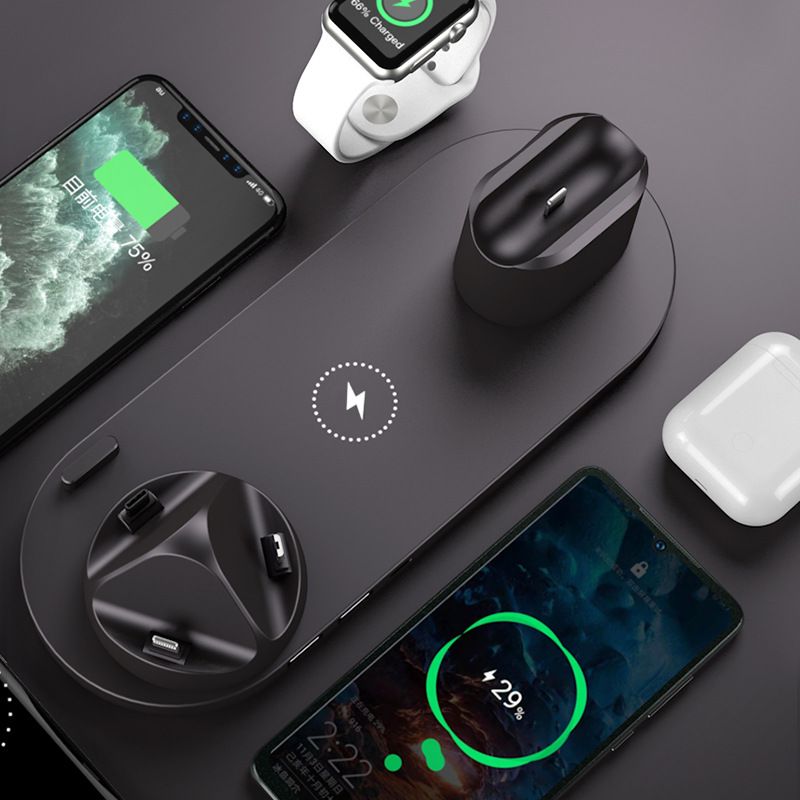 Wireless Charger For IPhone14 13 Fast Charger For Phone Fast Charging Pad For Phone Watch 6 In 1 Charging Dock Station 15W