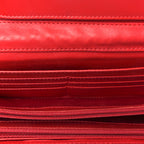 Lambskin Quilted Chain Clutch Flap Red