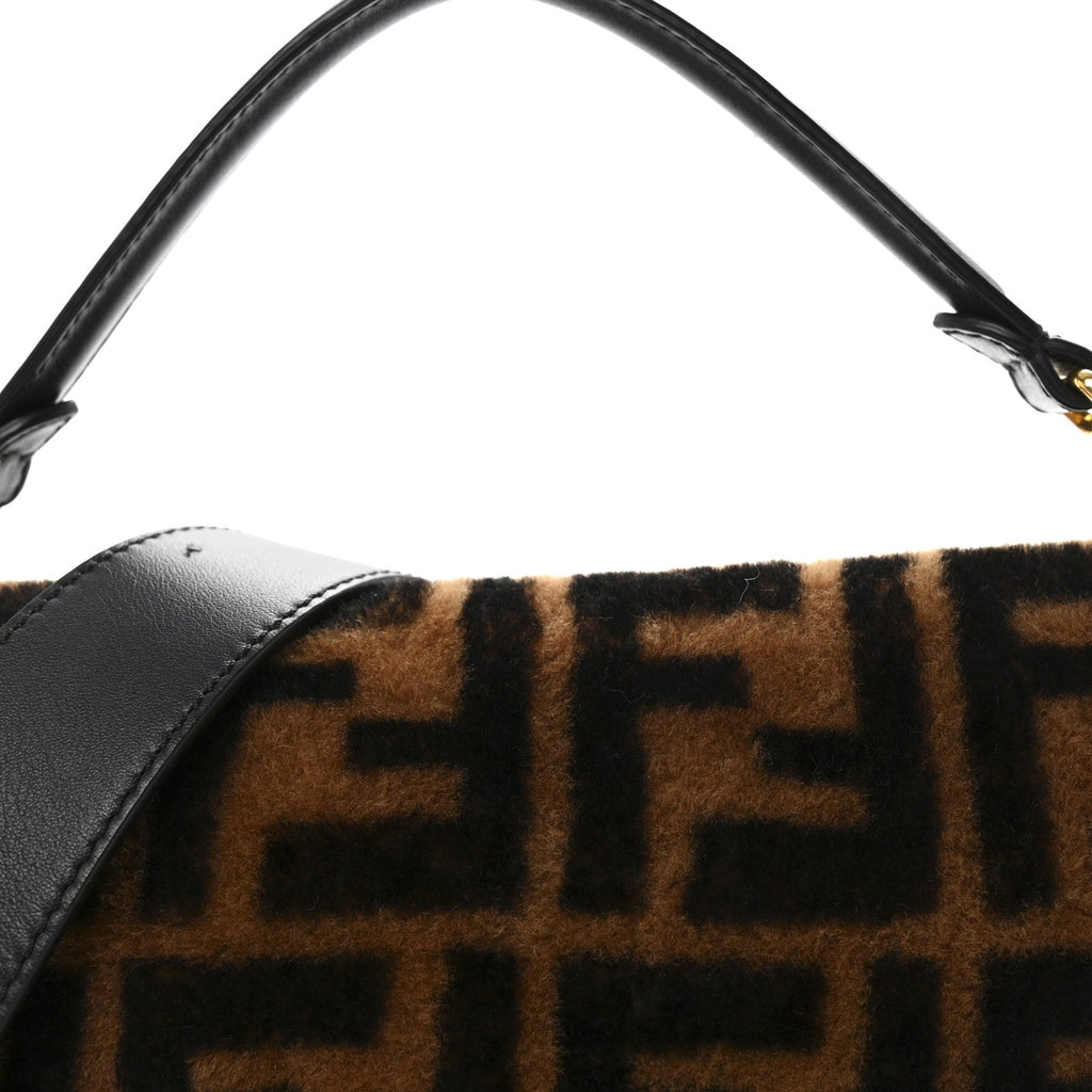 Shearling Vitello Dolce Macro FF 1974 Baguette Tobacco Black