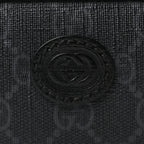 GG Supreme Monogram Textured Calfskin Retro Interlocking G Belt Bag Black