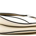 Grained Calfskin Saddle Bag White