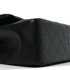 Lambskin Quilted Jumbo Double Flap Black
