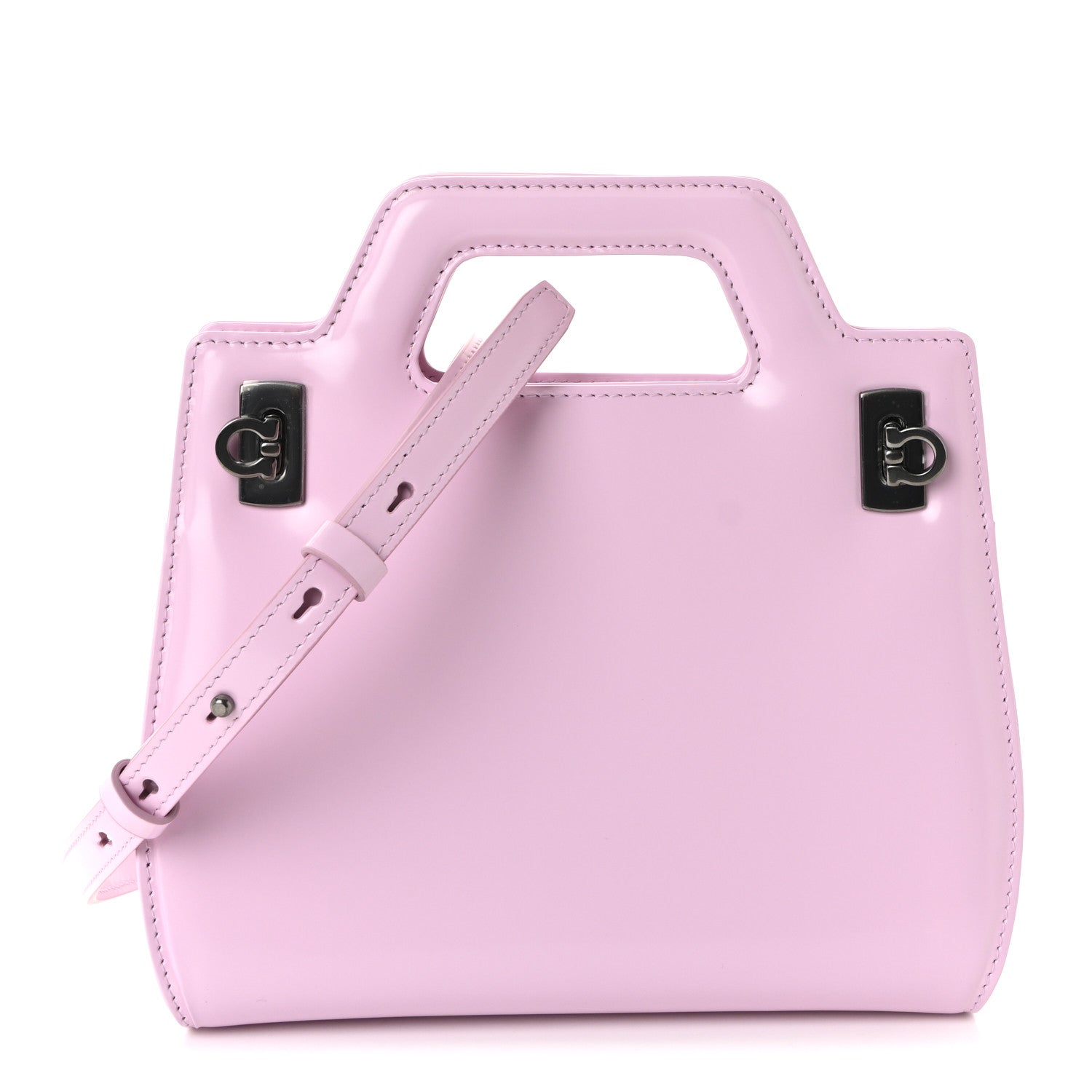 Brushed Calfskin Mini Wanda Top Handle Bag Bubble Gum