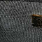 Washed Denim Quilted Messenger Flap Black