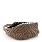 Nappa Intreccio Mini Cobble Shoulder Bag Taupe Grey