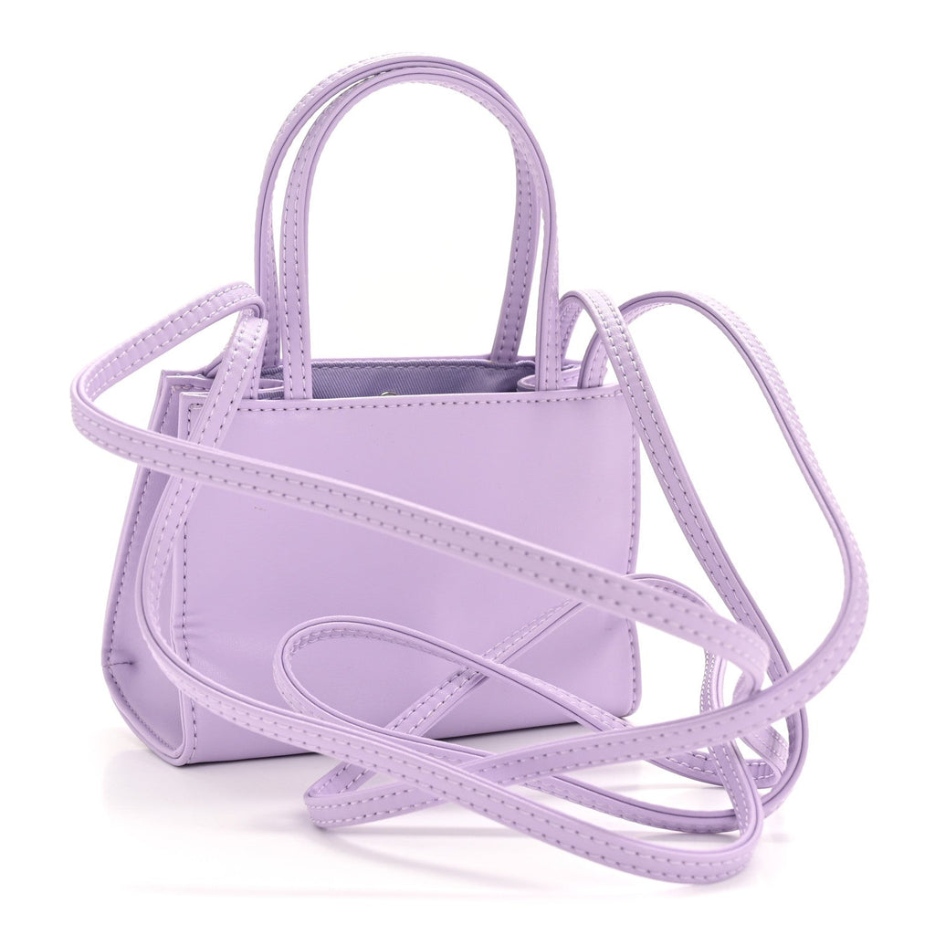 Vegan Leather Small Shopping Bag Lavender